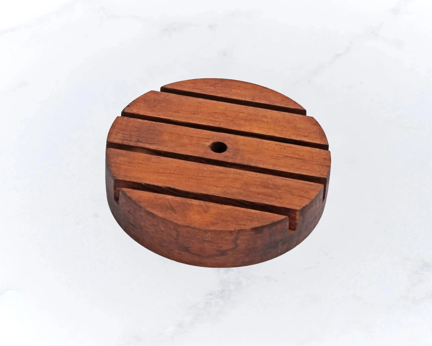 Round Wooden Soap Dish
